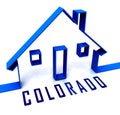 Colorado Real Estate House Represents Buying Property In Denver United States - 3d Illustration