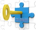 Colorado Real Estate Key Represents Buying Property In Denver United States - 3d Illustration