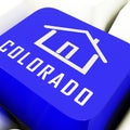 Colorado Real Estate Keyboard Represents Buying Property In Denver United States - 3d Illustration