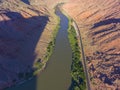 Colorado River aerial view, Moab, Utah, USA Royalty Free Stock Photo