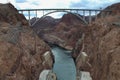 Colorado river bridge bypass view from the Hoover Dam Royalty Free Stock Photo