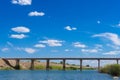 Colorado River Bridge under blue sky Royalty Free Stock Photo