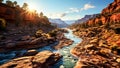 Colorado river at Canyonlands National Park. Landscape concept. Generative AI.