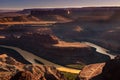 Colorado River from Dead Horse national park viewpoint , Utah, USA Royalty Free Stock Photo