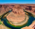 The Colorado river flows through the Horseshoe Bend, near Page Arizona Royalty Free Stock Photo