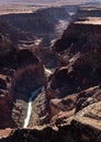 Colorado River in Grand Canyon aerial view from helicopter Royalty Free Stock Photo