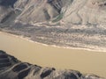 Colorado River in the Grand Canyon seen from a helicopter Royalty Free Stock Photo