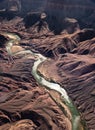 Colorado River in Grand Canyon (aerial view from helicopter Royalty Free Stock Photo