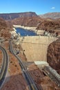 Colorado River and Hoover Dam, border of Arizona and Nevada, USA Royalty Free Stock Photo