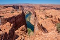 Colorado river on Horseshoe Bend Trail Arizona. Monument valley. Scenic view of Grand Canyon. Overlook panoramic view Royalty Free Stock Photo