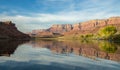 Colorado river rafters early morning near Lees Ferry, AZ. Royalty Free Stock Photo