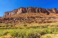 Colorado River Rock Canyon Reflection Green Grass Outside Moab Utah