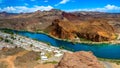 River winding through the mountains and desert Royalty Free Stock Photo