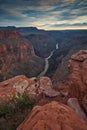 Colorado river runs through the depth of Grand Canyon Royalty Free Stock Photo