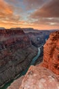 Colorado river runs through the depth of Grand Canyon Royalty Free Stock Photo