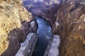 Colorado river seen from the Hoover dam, Nevada Royalty Free Stock Photo