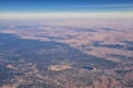 Colorado Rocky Mountains Aerial panoramic views from airplane of abstract Landscapes, peaks, canyons and rural cities in southwest Royalty Free Stock Photo