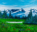 Colorado Rocky Mountains National Park. Oil painting.