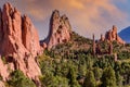 Colorado Scenic Beauty - Red Rock Formations at The Garden Of The Gods in Colorado Springs Royalty Free Stock Photo