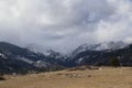 Colorado snow Mountain and cloudy sky