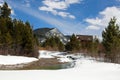 Colorado snowy early spring beautiful nature background Royalty Free Stock Photo