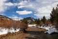 Colorado snowy early spring beautiful nature background Royalty Free Stock Photo