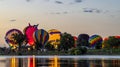 Colorado Springs Balloon Classic 2021 in Memorial Park and Prospect Lake. Night Glow Royalty Free Stock Photo