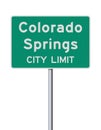 Colorado Springs City Limit sign Royalty Free Stock Photo