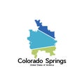 Colorado Springs City Map Geometric Creative Design