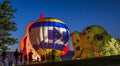 Colorado Springs Balloon Classic 2021 in Memorial Park and Prospect Lake. Night Glow Royalty Free Stock Photo