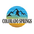 Colorado Springs Colorado tourism badge or label sticker. Isolated on white. Vacation retail product for print or web.
