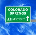 COLORADO SPRINGS road sign against clear blue sky Royalty Free Stock Photo