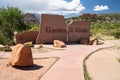 Sign for Garden of the Gods, a landscape of beautiful red rock formations Royalty Free Stock Photo