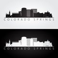 Colorado Springs USA skyline and landmarks silhouette Royalty Free Stock Photo