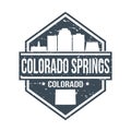 Colorado Springs USA Travel Stamp Icon Skyline City Design Tourism Badge Rubber. Royalty Free Stock Photo