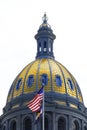 Colorado State Capital Capitol Building with Gold Dome and American Flag in Denver Royalty Free Stock Photo