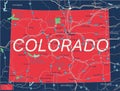 Colorado state detailed editable map