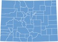 Colorado State map by counties Royalty Free Stock Photo