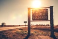 Colorado State Welcome Sign Royalty Free Stock Photo