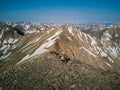 Hikers atop the beautiful mountains of the Sawatch Range. Colorado Rocky Mountains Royalty Free Stock Photo