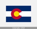 Colorado USA State Flag. Flag of CO, USA isolated on white background