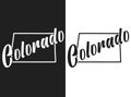 Colorado vector illustration. Black and white logo of the name of the USA state. Hand-drawn design image of the United States of