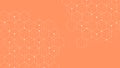 Abstract hexagonal molecular structures on orange background with copy space.