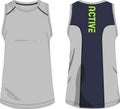 Colorblock muscle tank vector file