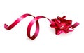 Festive background with gift red bow and ribbon