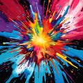 Colorburst Symphony: A Melodic Explosion of Vibrant Tones in Pop Art Style