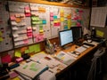 Colorcoded taskboard with deadlines and team responsibilities Royalty Free Stock Photo