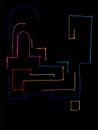 Colored abstract architecture city lineart