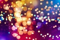 Bulbs lights background:blur of Christmas wallpaper decorations concept. holiday festival backdrop:sparkle circle lit celebrations Royalty Free Stock Photo