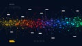 Colored abstract information networks, financial analytics big data, vector futuristic visualization